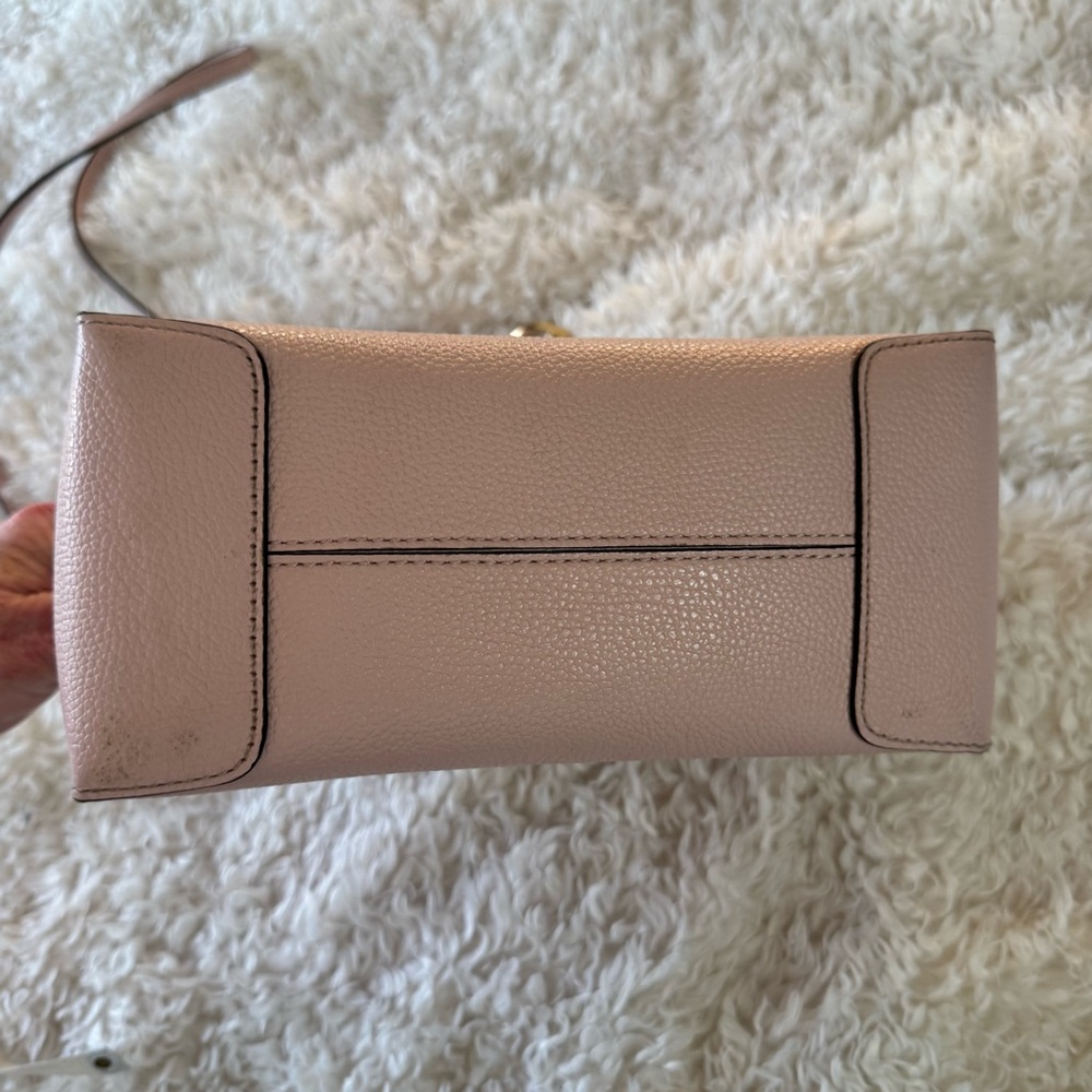 Michael Kors Mercer Medium Pebble Leather Messenger Crossbody Bag Powder Blush - Picture 7 of 15